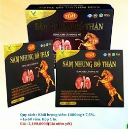 Sâm nhung bổ thận - 1hộp cứng 2 lọ x 30 viên